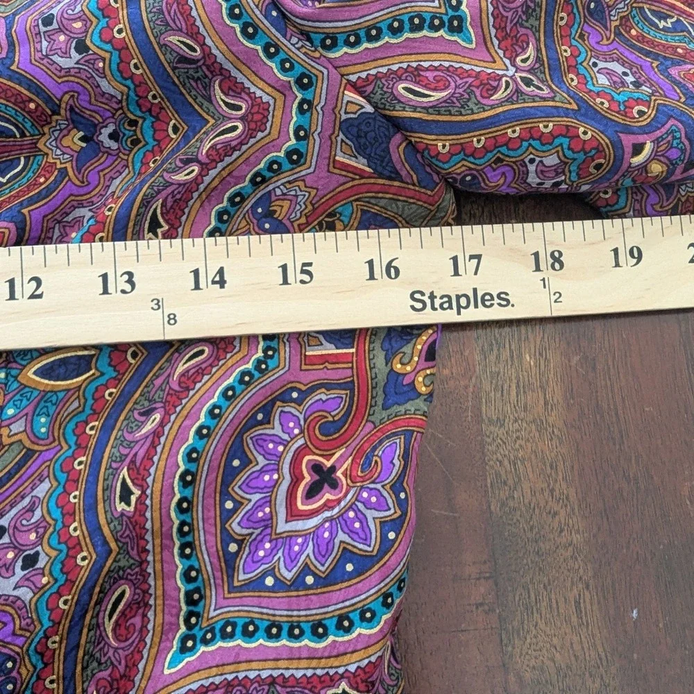 Vtg 90's‎ Talbots 100% Silk Matching 2 pc  Set Jacket Skirt Paisley Gold Buttons